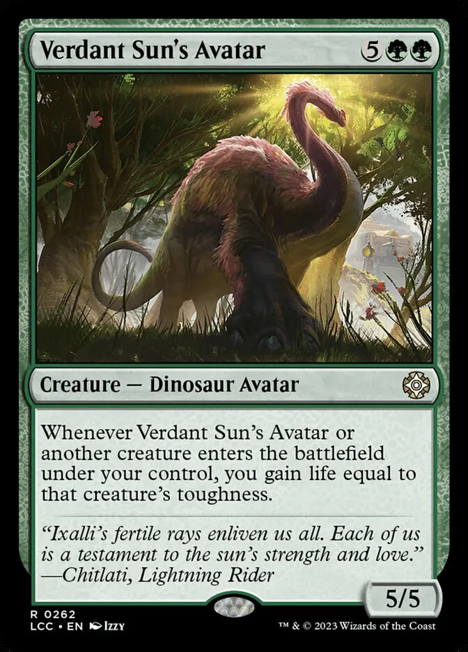 2023 The Lost Caverns of Ixalan Commander Verdant Sun's Avatar #262 rare card image