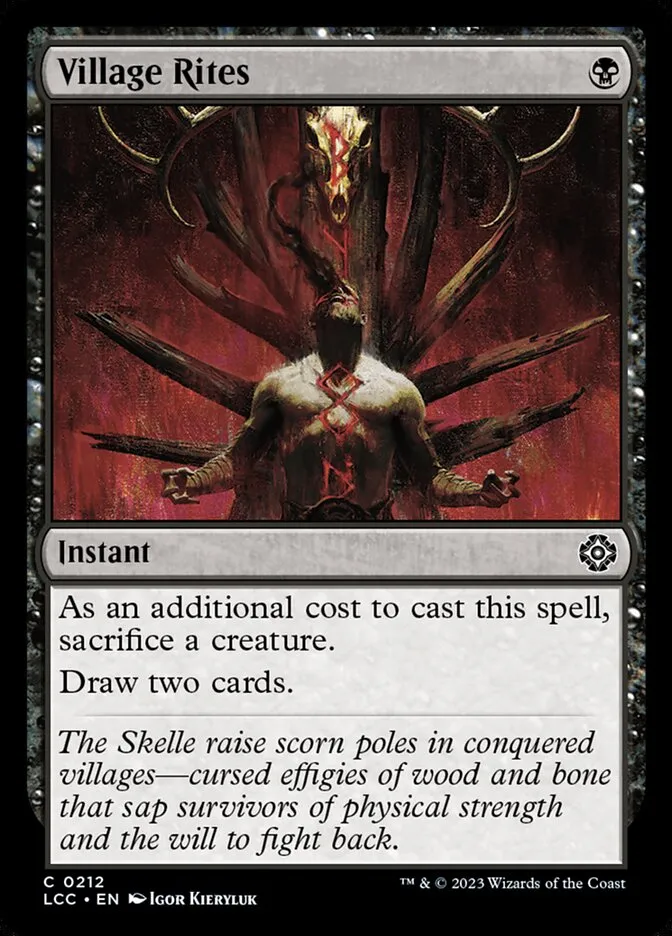 2023 The Lost Caverns of Ixalan Commander Village Rites #212 common card image