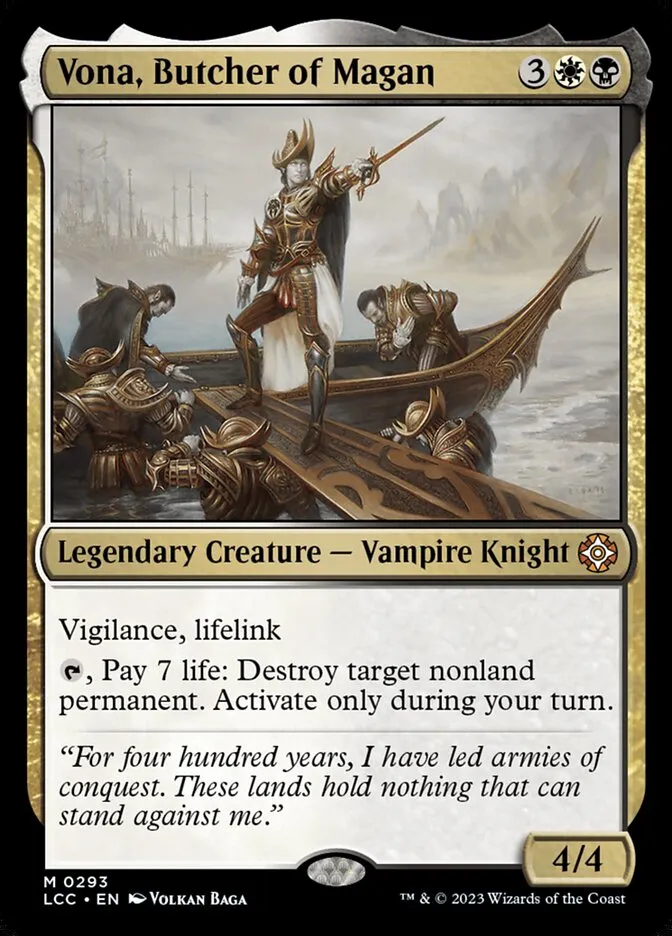 2023 The Lost Caverns of Ixalan Commander Vona, Butcher of Magan #293 mythic card image