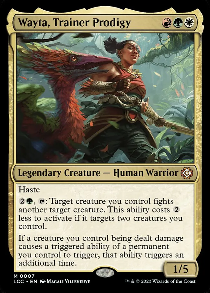 2023 The Lost Caverns of Ixalan Commander Wayta, Trainer Prodigy #7 mythic card image