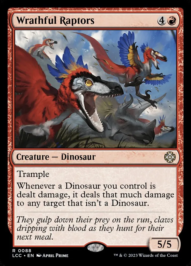2023 The Lost Caverns of Ixalan Commander Wrathful Raptors rare #88 rare card image