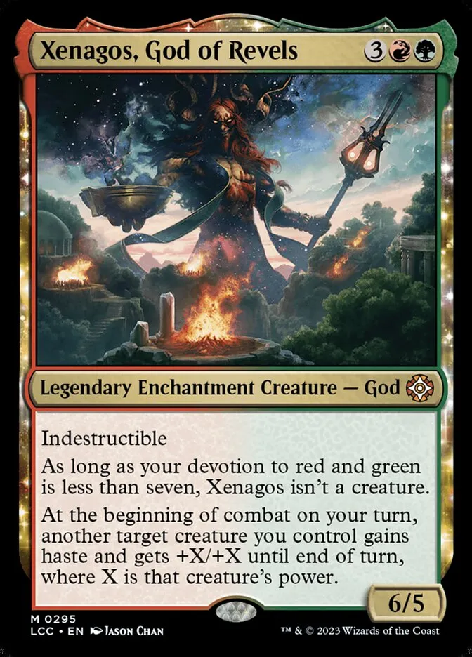 2023 The Lost Caverns of Ixalan Commander Xenagos, God of Revels #295 mythic card image