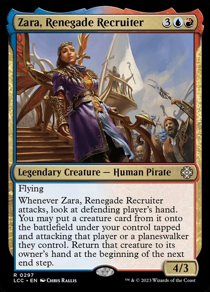 2023 The Lost Caverns of Ixalan Commander Zara, Renegade Recruiter #297 rare card image