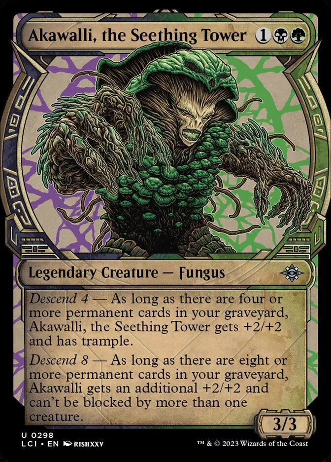 2023 The Lost Caverns of Ixalan Akawalli, the Seething Tower #298 uncommon card image