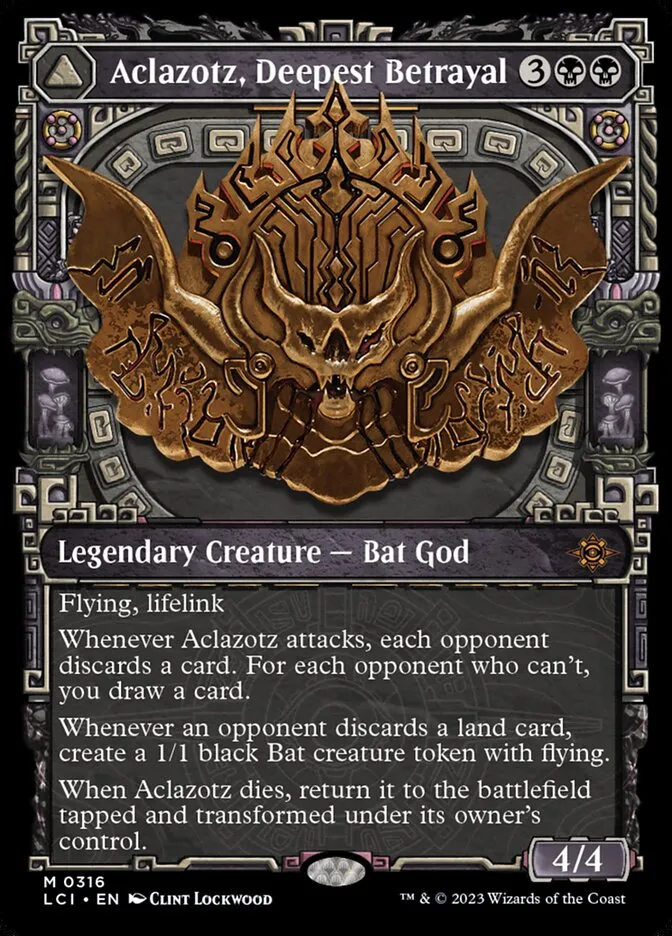 2023 The Lost Caverns of Ixalan Aclazotz, Deepest Betrayal // Temple of the Dead #316 mythic card image