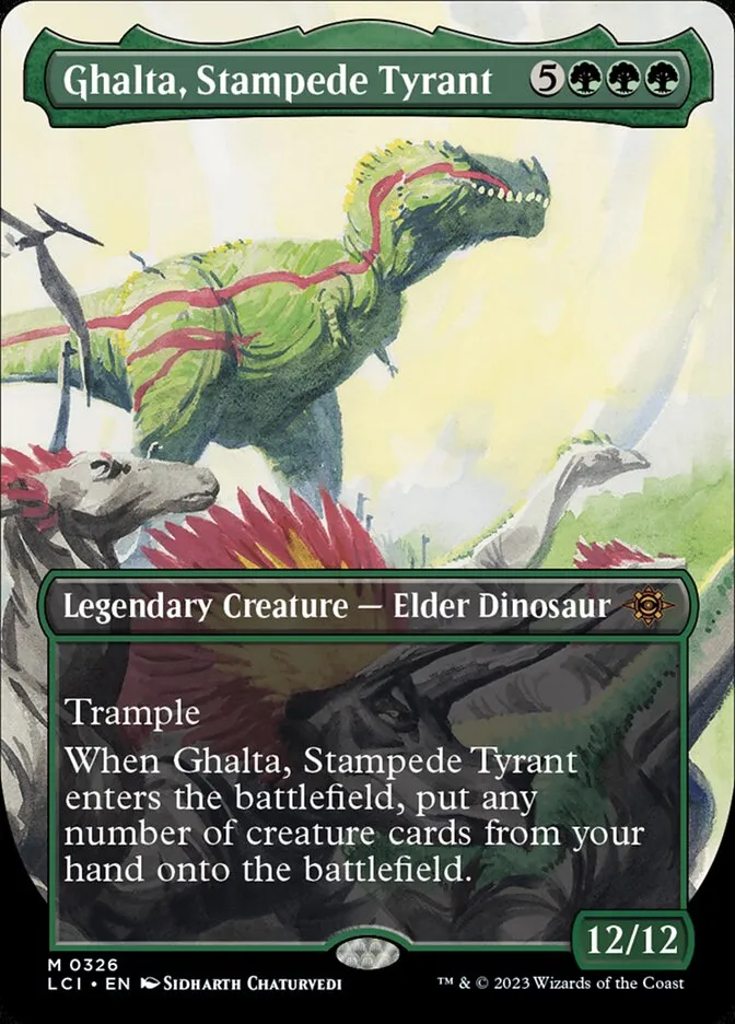 2023 The Lost Caverns of Ixalan Ghalta, Stampede Tyrant #326 mythic card image