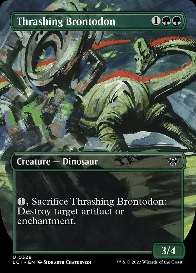 2023 The Lost Caverns of Ixalan Thrashing Brontodon #329 uncommon card image