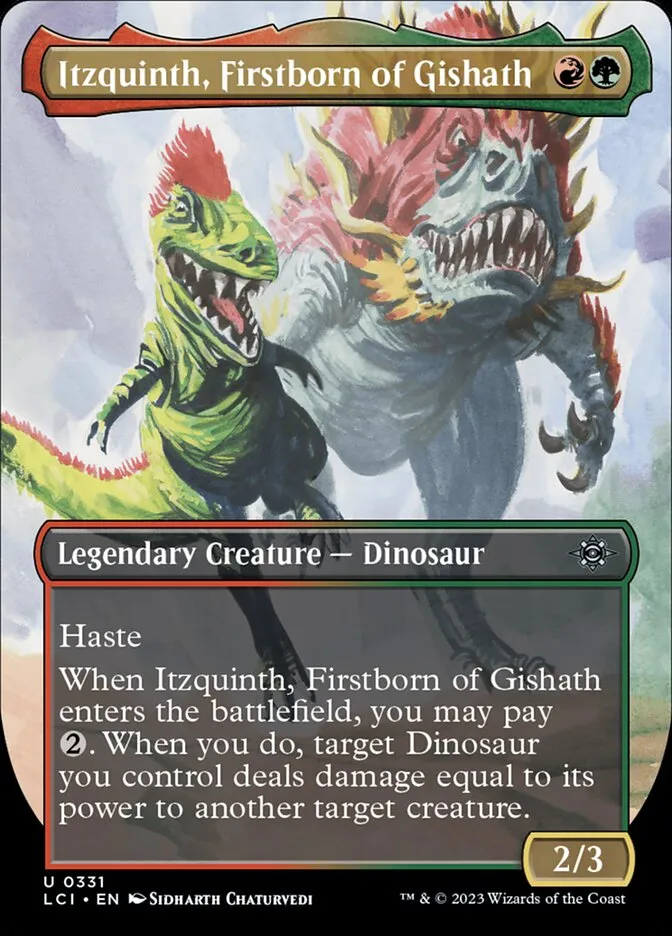 2023 The Lost Caverns of Ixalan Itzquinth, Firstborn of Gishath #331 uncommon card image