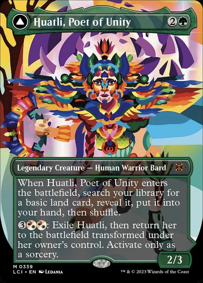 2023 The Lost Caverns of Ixalan Huatli, Poet of Unity // Roar of the Fifth People #339 mythic card image