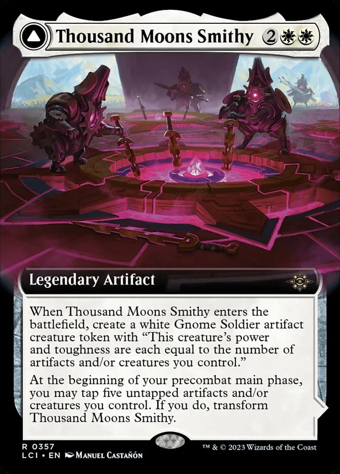 2023 The Lost Caverns of Ixalan Thousand Moons Smithy // Barracks of the Thousand #357 rare card image