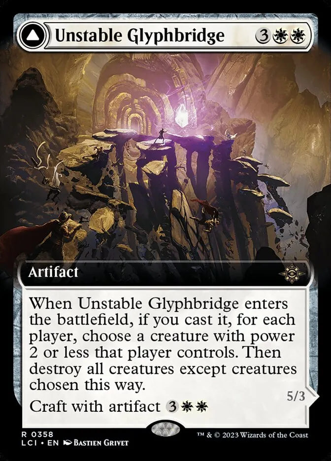 2023 The Lost Caverns of Ixalan Unstable Glyphbridge // Sandswirl Wanderglyph #358 rare card image