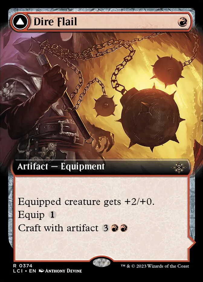 2023 The Lost Caverns of Ixalan Dire Flail // Dire Blunderbuss #374 rare card image