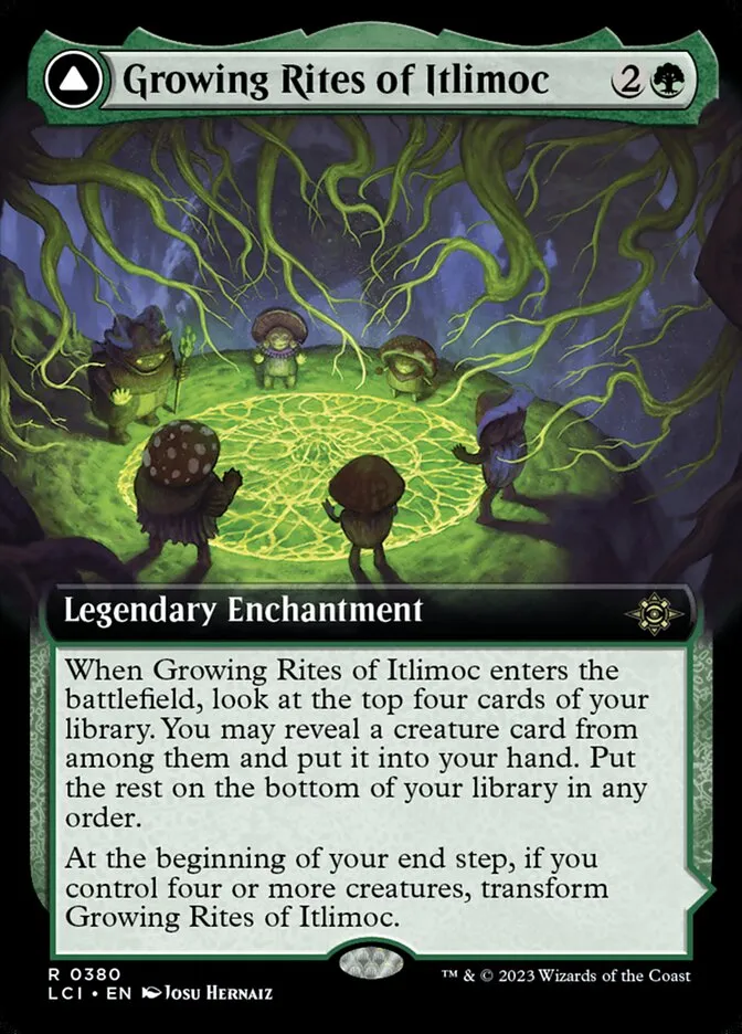 2023 The Lost Caverns of Ixalan Growing Rites of Itlimoc // Itlimoc, Cradle of the Sun #380 rare card image