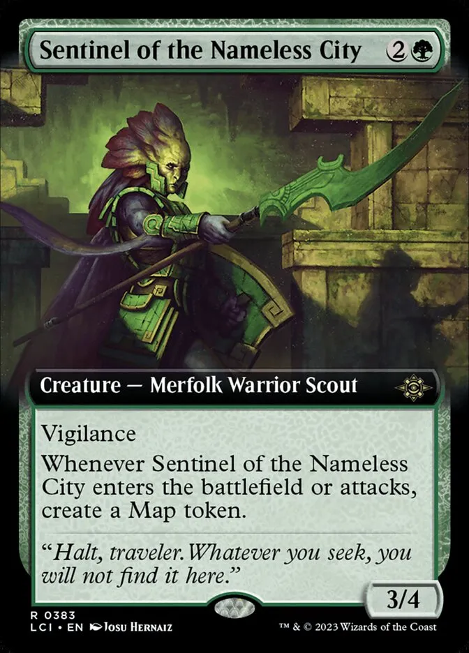 2023 The Lost Caverns of Ixalan Sentinel of the Nameless City #383 rare card image