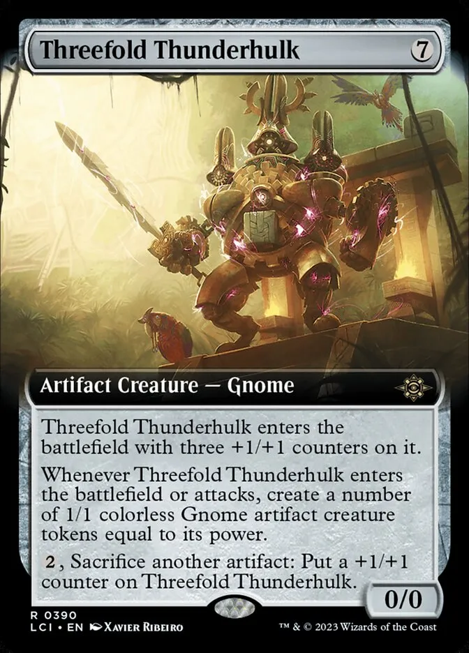 2023 The Lost Caverns of Ixalan Threefold Thunderhulk #390 rare card image