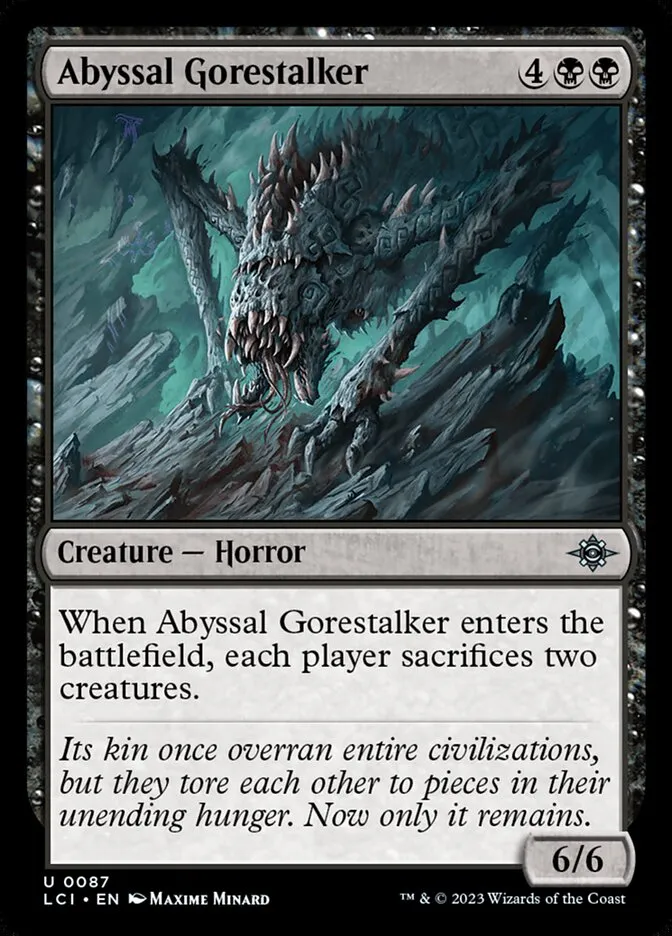 2023 The Lost Caverns of Ixalan Abyssal Gorestalker #87 uncommon card image