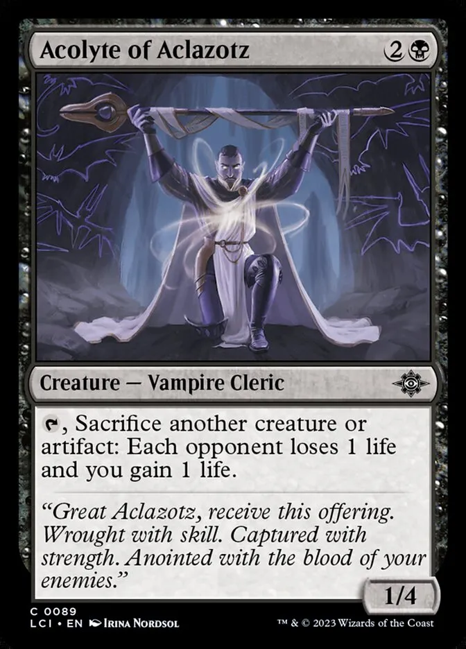 2023 The Lost Caverns of Ixalan Acolyte of Aclazotz #89 common card image