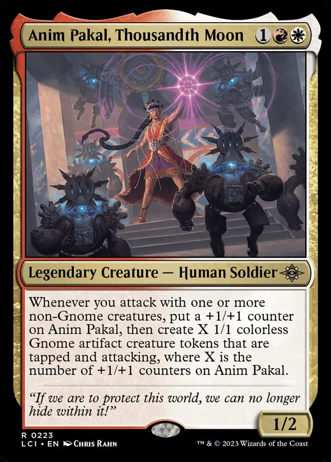 2023 The Lost Caverns of Ixalan Anim Pakal, Thousandth Moon rare #223 rare card image