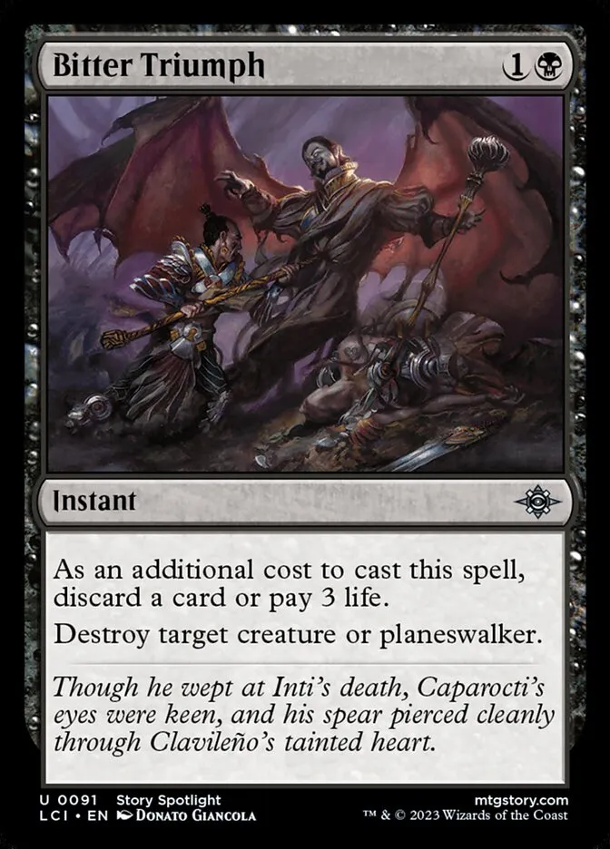 2023 The Lost Caverns of Ixalan Bitter Triumph #91 uncommon card image