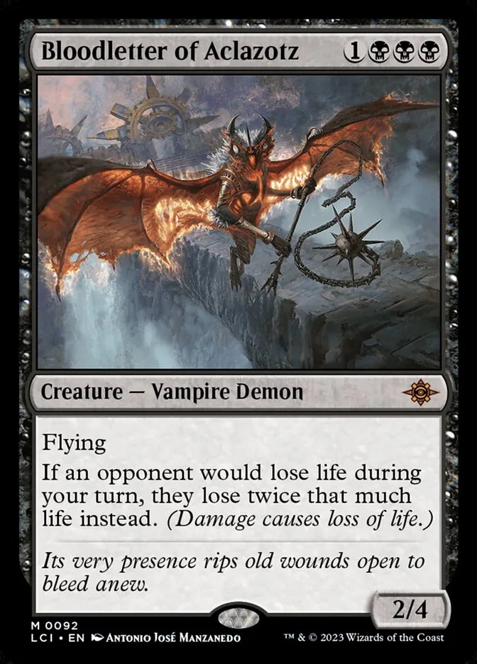 2023 The Lost Caverns of Ixalan Bloodletter of Aclazotz #92 mythic card image