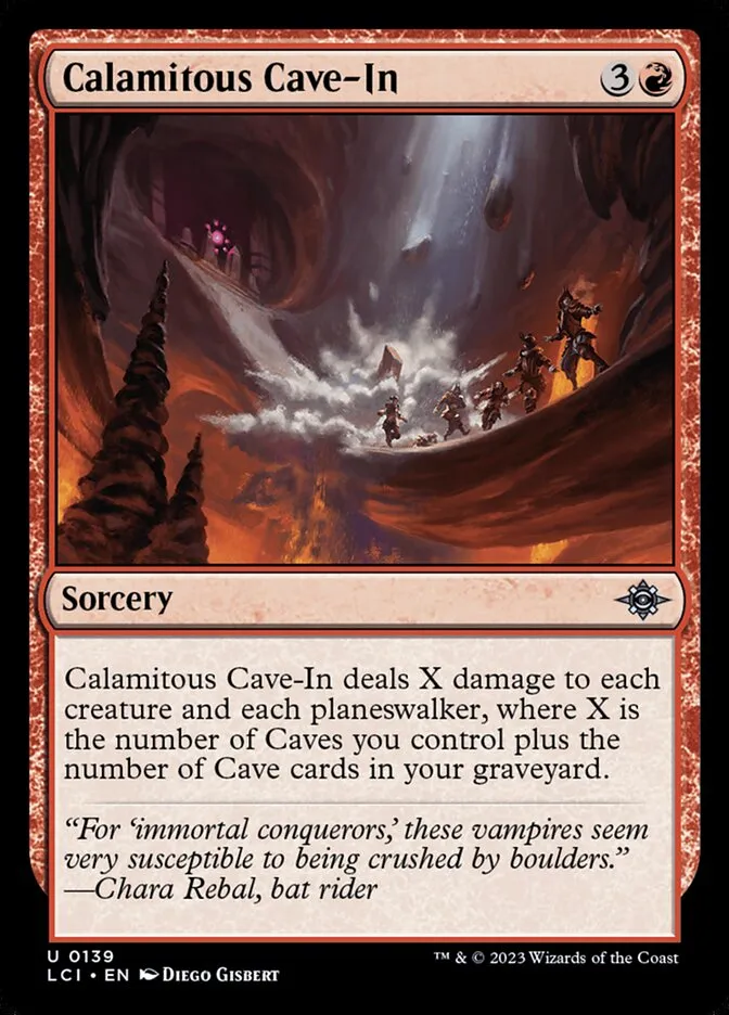 2023 The Lost Caverns of Ixalan Calamitous Cave-In #139 uncommon card image