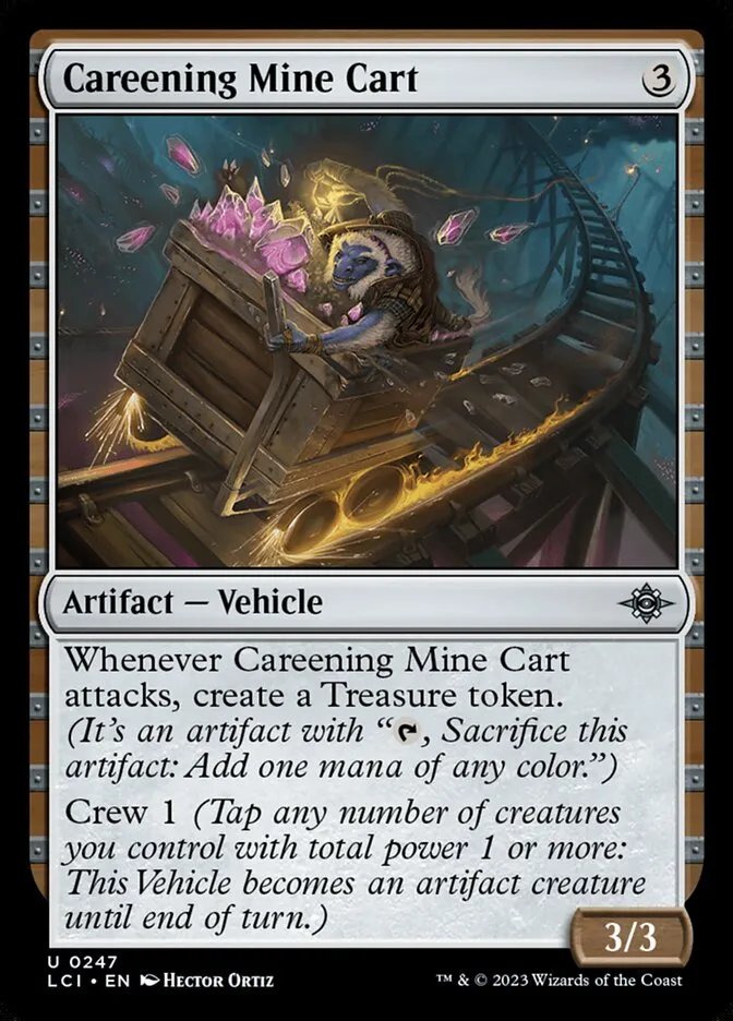 2023 The Lost Caverns of Ixalan Careening Mine Cart #247 uncommon card image