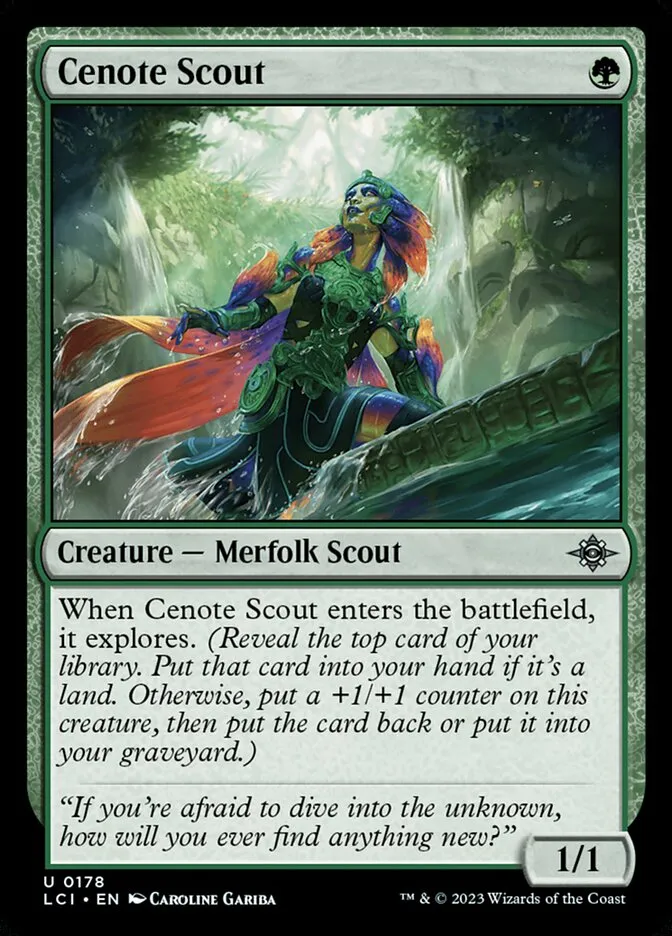 2023 The Lost Caverns of Ixalan Cenote Scout #178 uncommon card image