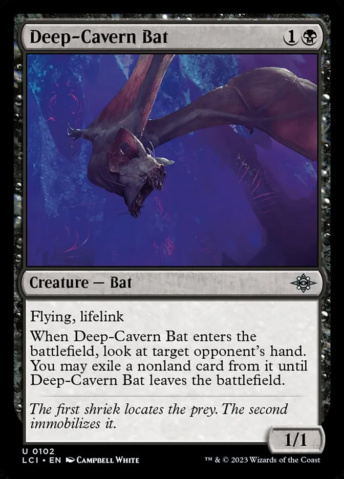 2023 The Lost Caverns of Ixalan Deep-Cavern Bat #102 uncommon card image