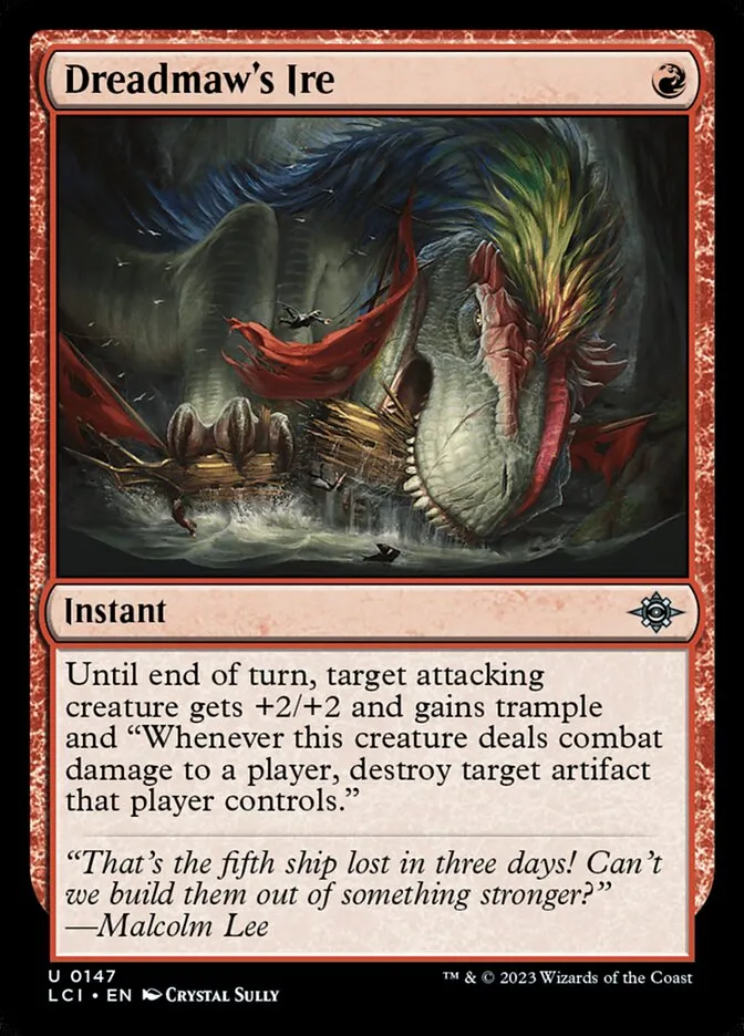 2023 The Lost Caverns of Ixalan Dreadmaw's Ire #147 uncommon card image