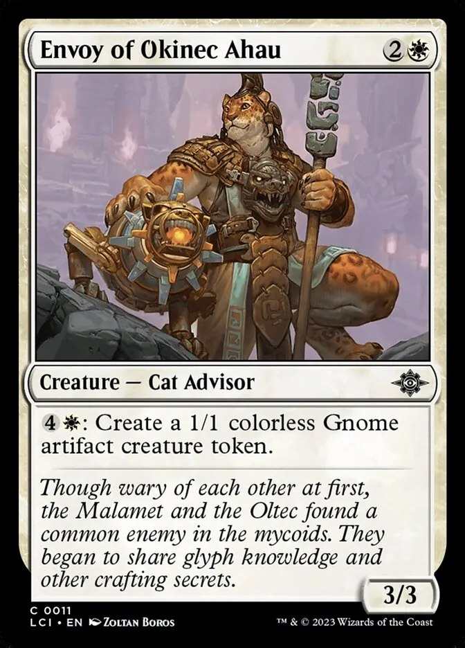 2023 The Lost Caverns of Ixalan Envoy of Okinec Ahau common #11 common card image