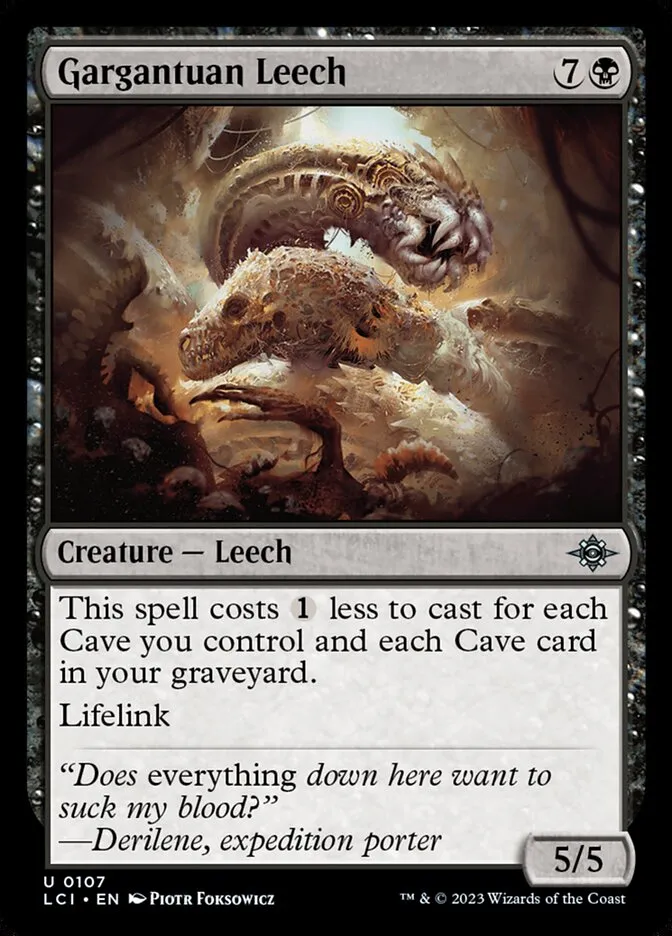 2023 The Lost Caverns of Ixalan Gargantuan Leech #107 uncommon card image