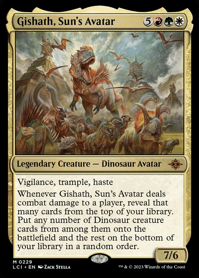 2023 The Lost Caverns of Ixalan Gishath, Sun's Avatar #229 mythic card image