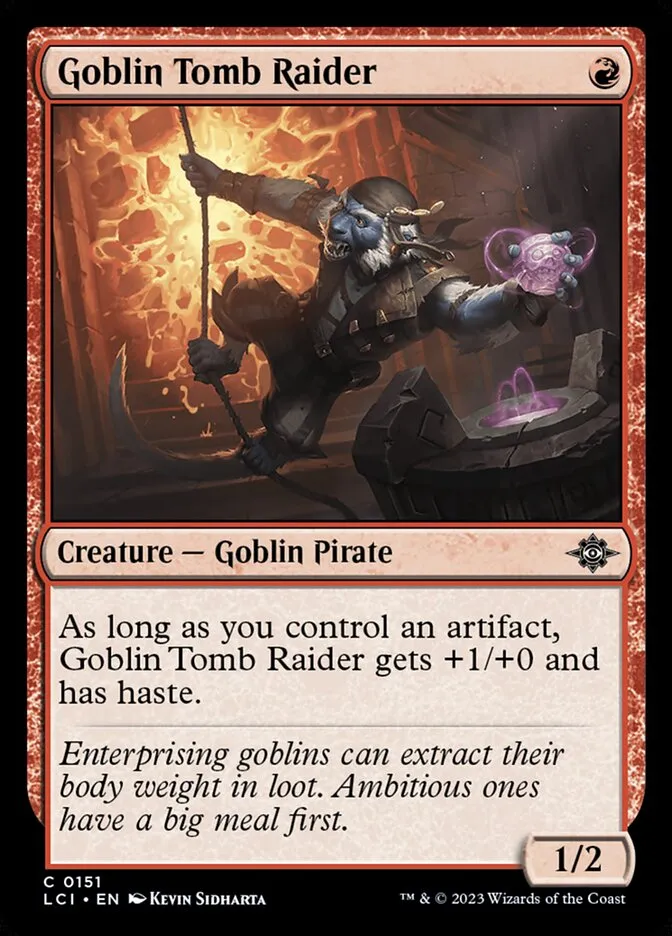 2023 The Lost Caverns of Ixalan Goblin Tomb Raider #151 common card image