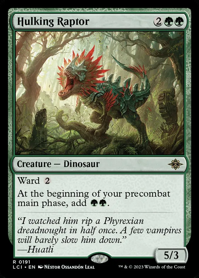 2023 The Lost Caverns of Ixalan Hulking Raptor rare #191 rare card image
