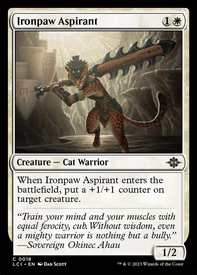 2023 The Lost Caverns of Ixalan Ironpaw Aspirant common #18 common card image