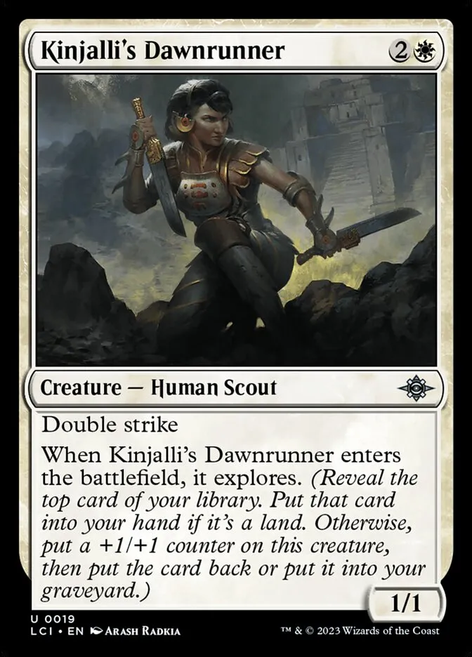 2023 The Lost Caverns of Ixalan Kinjalli's Dawnrunner uncommon #19 uncommon card image