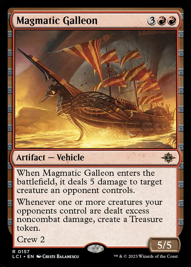 2023 The Lost Caverns of Ixalan Magmatic Galleon rare #157 rare card image