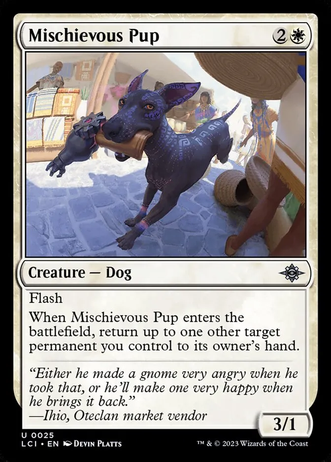 2023 The Lost Caverns of Ixalan Mischievous Pup uncommon #25 uncommon card image