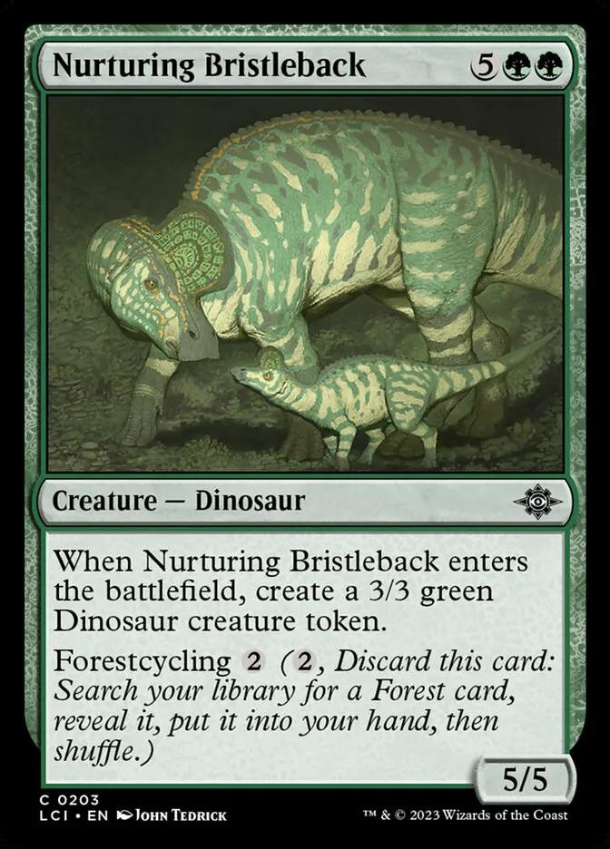 2023 The Lost Caverns of Ixalan Nurturing Bristleback #203 common card image