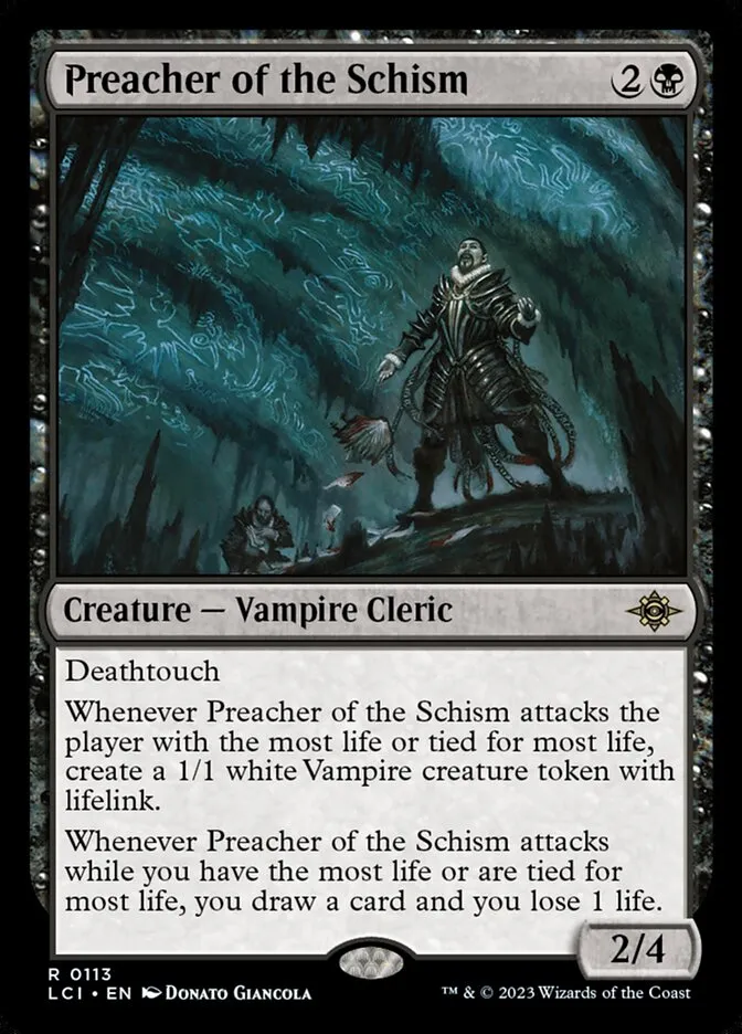 2023 The Lost Caverns of Ixalan Preacher of the Schism rare #113 rare card image