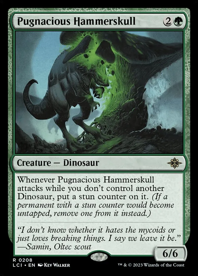2023 The Lost Caverns of Ixalan Pugnacious Hammerskull rare #208 rare card image