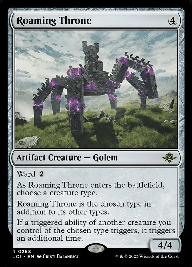 2023 The Lost Caverns of Ixalan Roaming Throne rare #258 rare card image