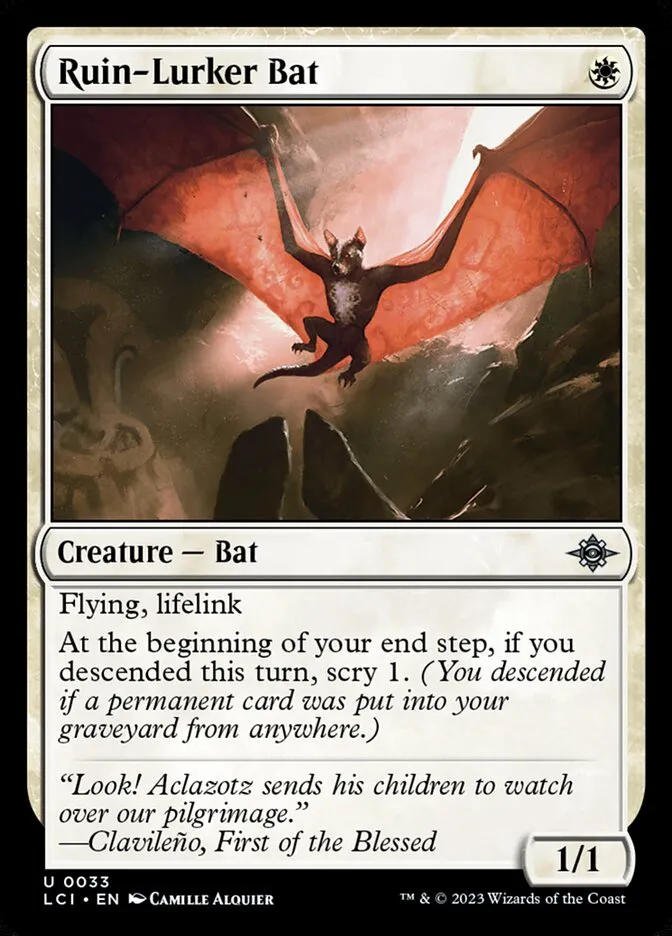 2023 The Lost Caverns of Ixalan Ruin-Lurker Bat uncommon #33 uncommon card image