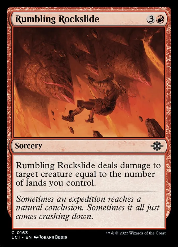 2023 The Lost Caverns of Ixalan Rumbling Rockslide #163 common card image
