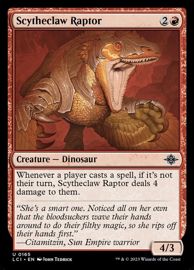 2023 The Lost Caverns of Ixalan Scytheclaw Raptor #165 uncommon card image