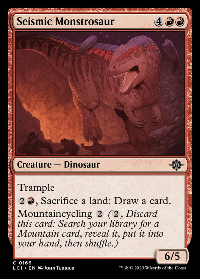 2023 The Lost Caverns of Ixalan Seismic Monstrosaur #166 common card image