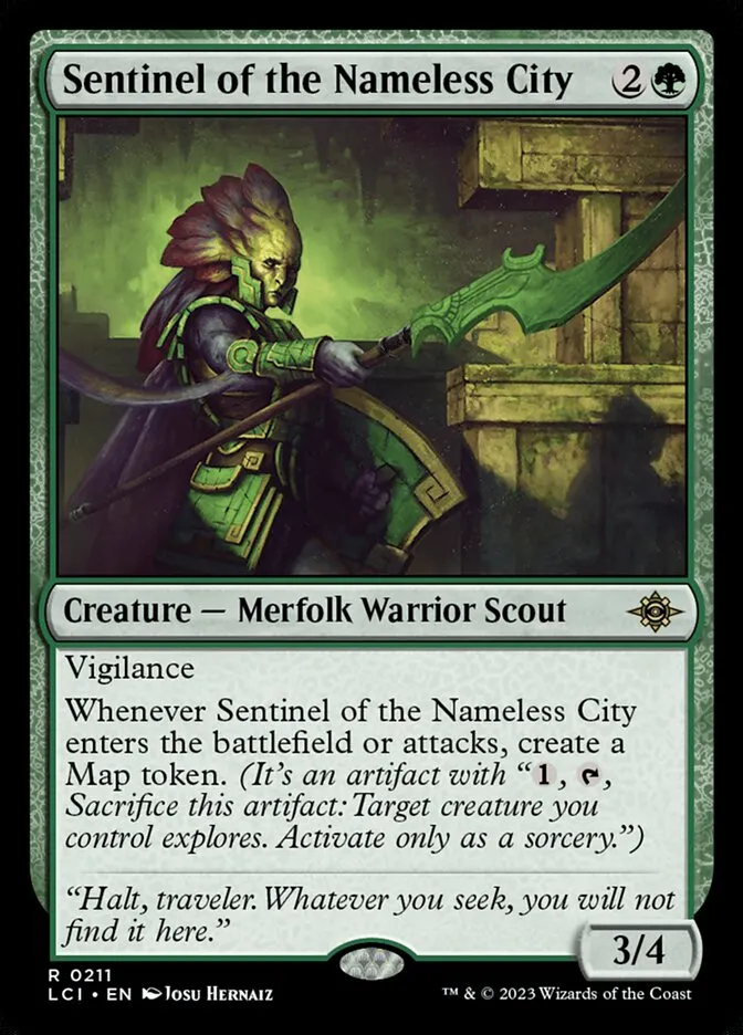 2023 The Lost Caverns of Ixalan Sentinel of the Nameless City rare #211 rare card image
