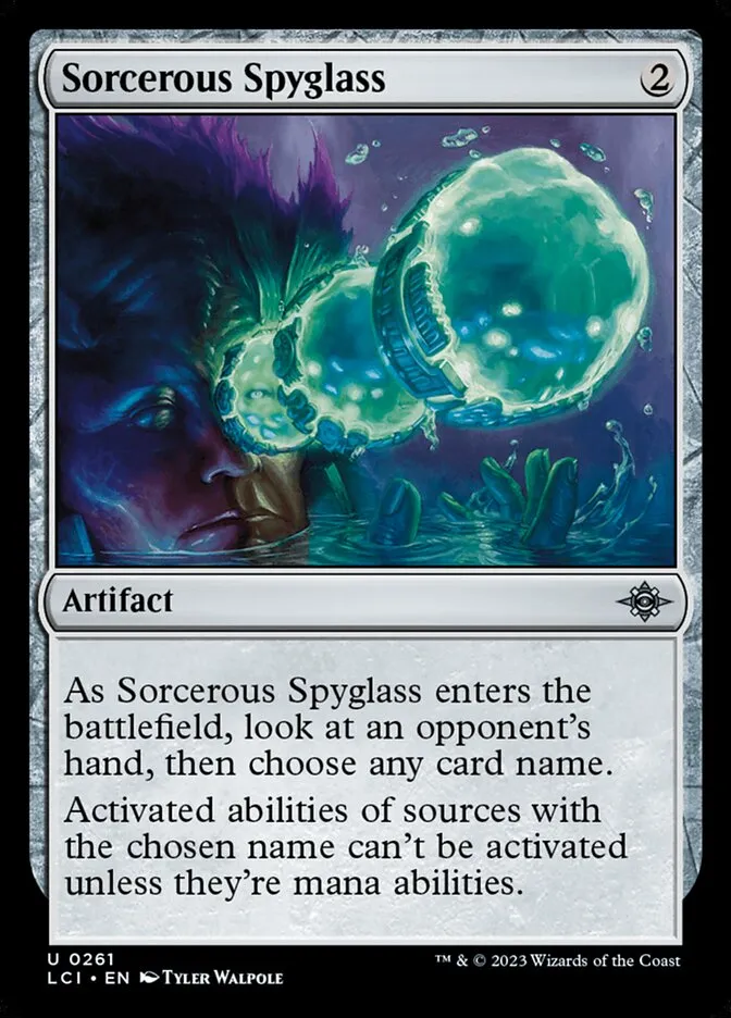 2023 The Lost Caverns of Ixalan Sorcerous Spyglass #261 uncommon card image