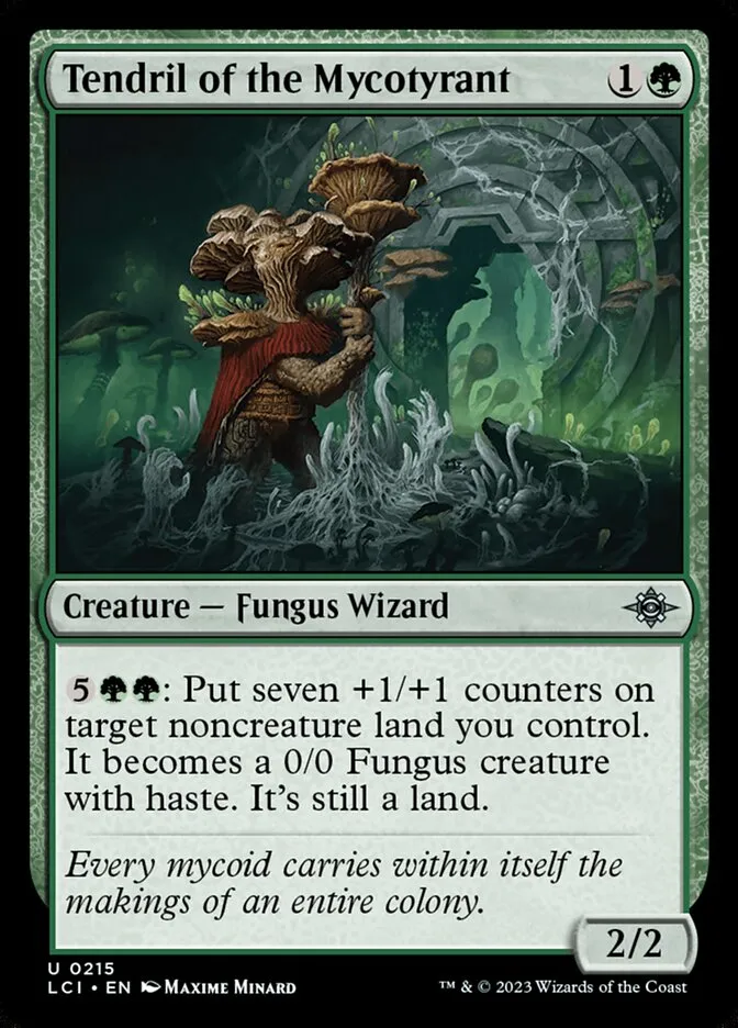 2023 The Lost Caverns of Ixalan Tendril of the Mycotyrant #215 uncommon card image