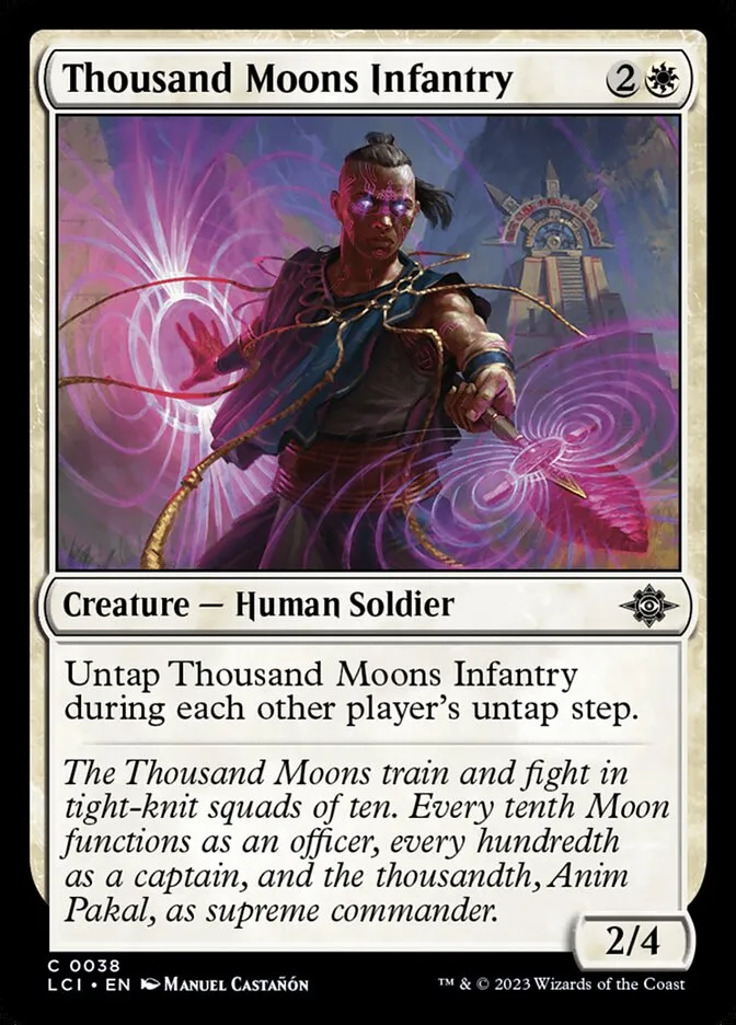 2023 The Lost Caverns of Ixalan Thousand Moons Infantry common #38 common card image